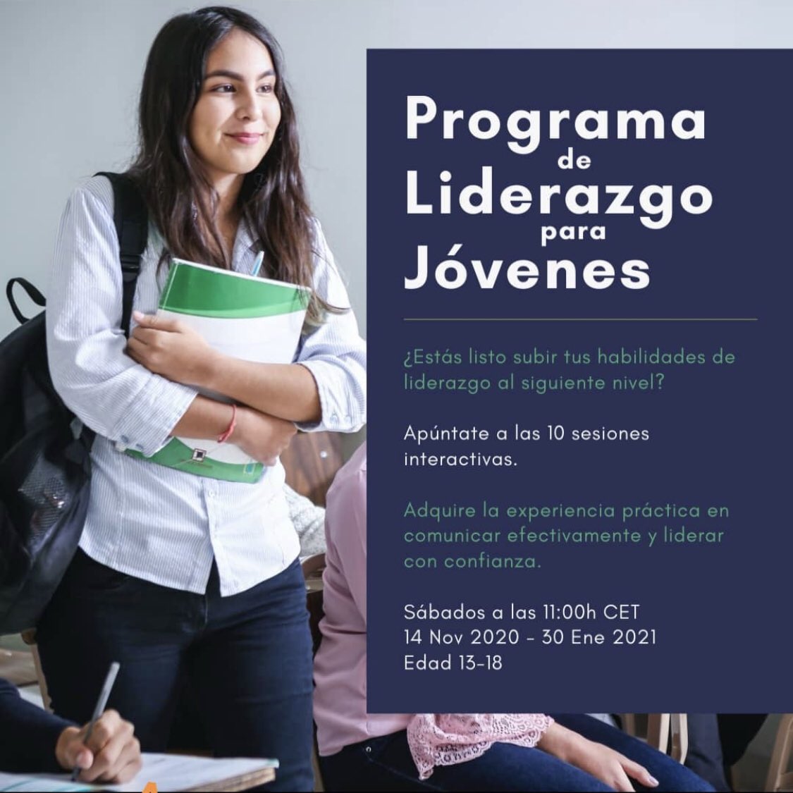 En Alicante se está preparando un programa de Liderazgo para Jóvenes de forma gratuita! Aunque ya haya empezado, se puede apuntar gente, y los entrenadores son muy top en liderazgo y comunicación! Más info MD!