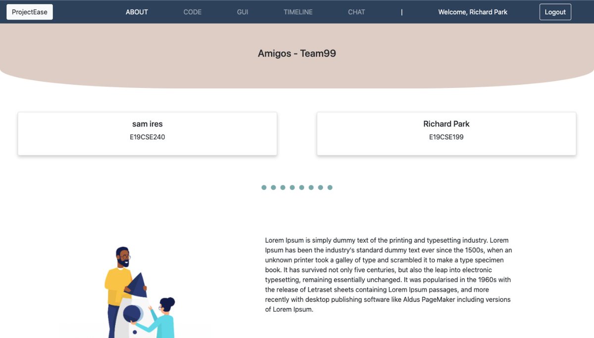 ProjectEase's tweet photo. Are you struggling to collaborate with teammates ever since lockdown? Let me introduce ProjectEase!
ProjectEase is a project managing web application for educational institutions like universities and schools.
@bennettuniv @CSE_Bennett #Project #WebApp #ProjectEase #management https://t.co/NekahIEg8S