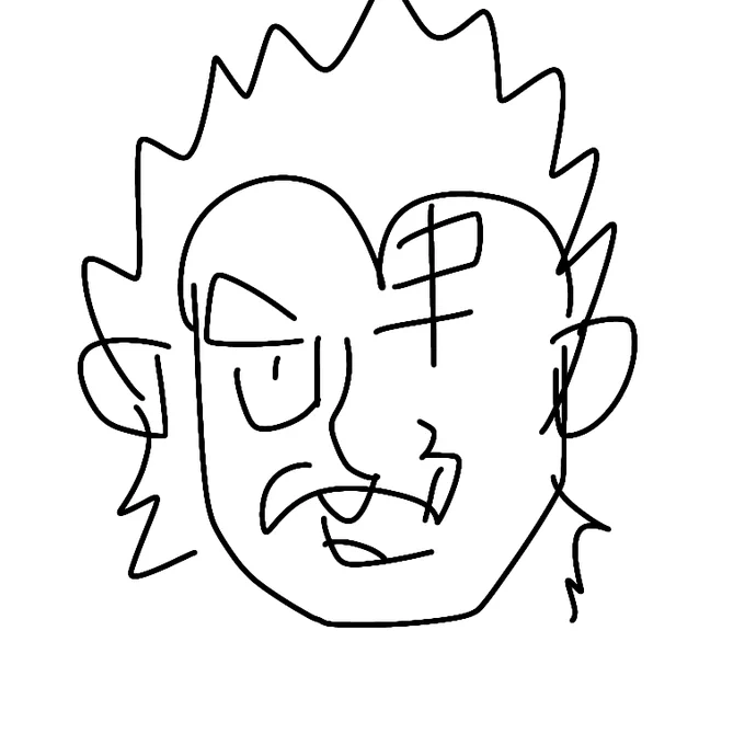 目をつぶりながら描いたパラガス 