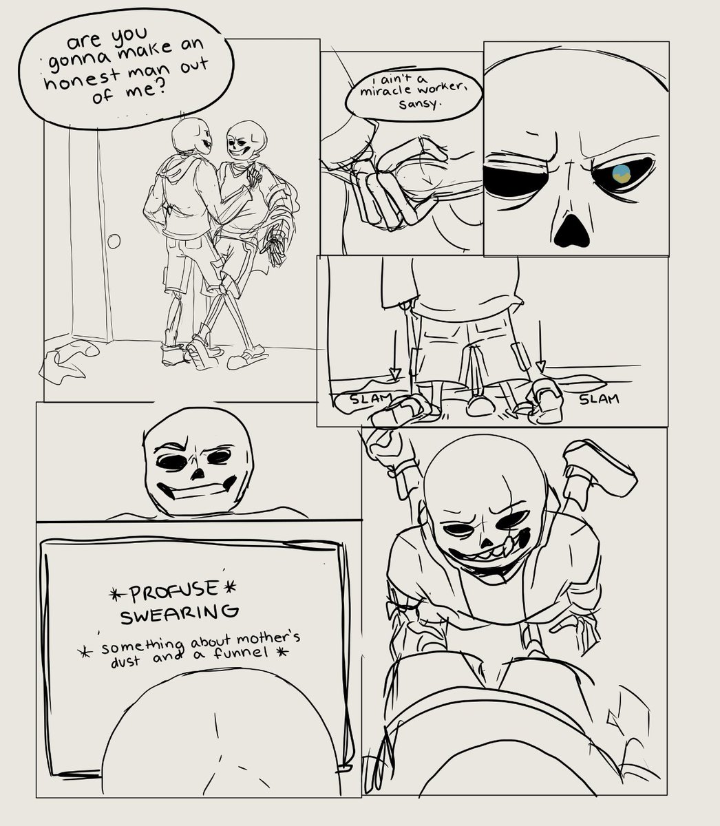 PestisYersi's tweet photo. 💀☠️😤👌👌👀 I'm going through a little bit rn but like,,, when in doubt draw comic adaptations of fic. this is a part of Speaking in Tongues, p3 of ATTL by @Bonerpuns1 also?? radically changing my style #nsfw #sanscest #underfell #fellcest https://t.co/dya3zhdaVI