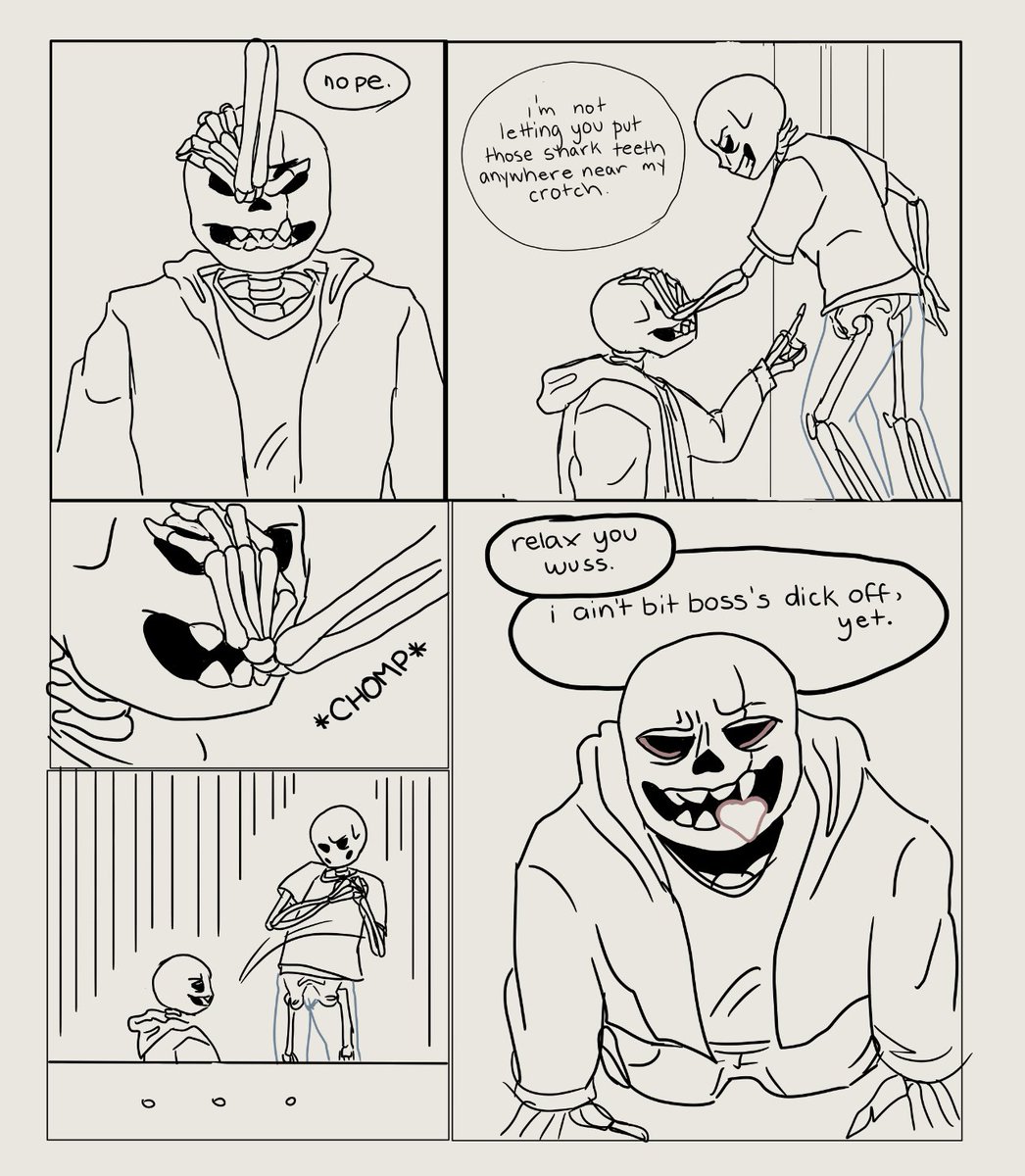 PestisYersi's tweet photo. 💀☠️😤👌👌👀 I'm going through a little bit rn but like,,, when in doubt draw comic adaptations of fic. this is a part of Speaking in Tongues, p3 of ATTL by @Bonerpuns1 also?? radically changing my style #nsfw #sanscest #underfell #fellcest https://t.co/dya3zhdaVI