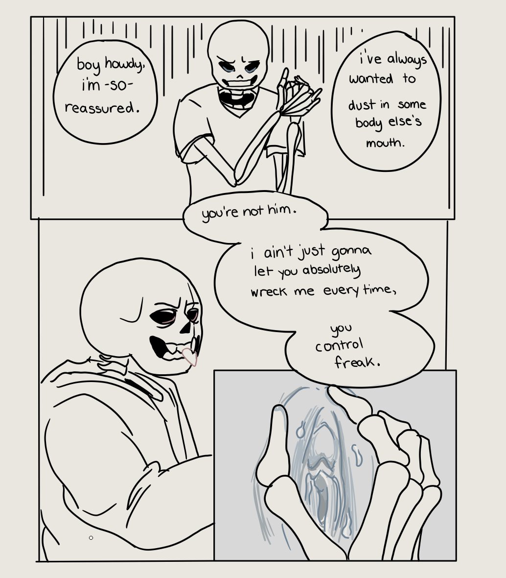 PestisYersi's tweet photo. 💀☠️😤👌👌👀 I'm going through a little bit rn but like,,, when in doubt draw comic adaptations of fic. this is a part of Speaking in Tongues, p3 of ATTL by @Bonerpuns1 also?? radically changing my style #nsfw #sanscest #underfell #fellcest https://t.co/dya3zhdaVI