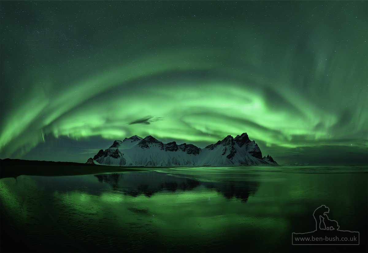 BenBushPhoto's tweet photo. A night of Aurora at the Vestrahorn #earthcapture #Aurora https://t.co/pb8UdpE7Az