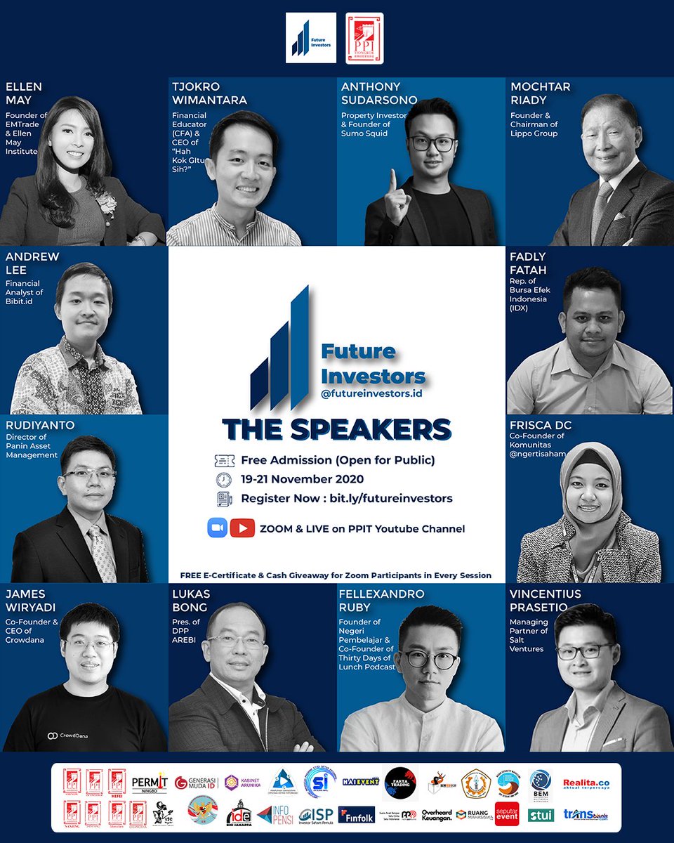 FutureInvest_id's tweet photo. Here's the full list of our FUTURE INVESTORS 2020 speakers by PPI Tiongkok✨

#InvestForTomorrow #PPITiongkok 
#FutureInvestors2020 https://t.co/sNKGDh6ihm