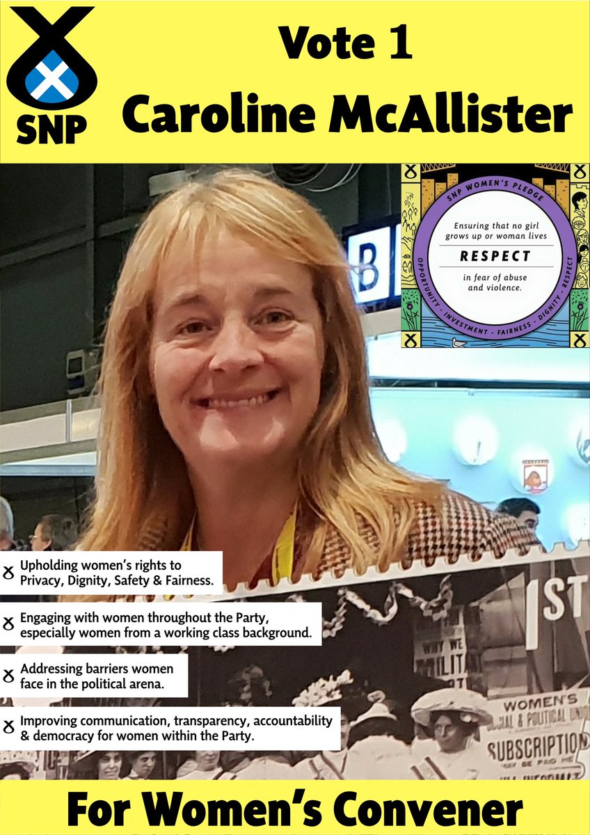 CallieMac009's tweet photo. Thank you all who nominated me for the Women's Convenor position.😊
Now more than ever women need a strong voice in the SNP. A voice who will defend women's rights, who will promote women's issues &amp; give a voice to those women who are marginalised.
#VoteCarolineMcAllister1 https://t.co/QKeMT4wmoj