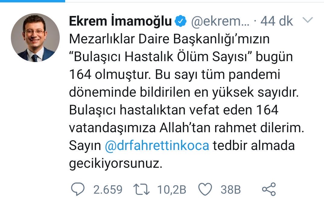 Otur buradaki katkını sorgula. Pandemide otobüs sefer sayılarını azalttın, tramvaydan dört vagonu çıkardın. Toplu taşımanın hali ortada. Sağlık Bakanımız çok başarılı. Avrupa'daki rakamlar ortada.