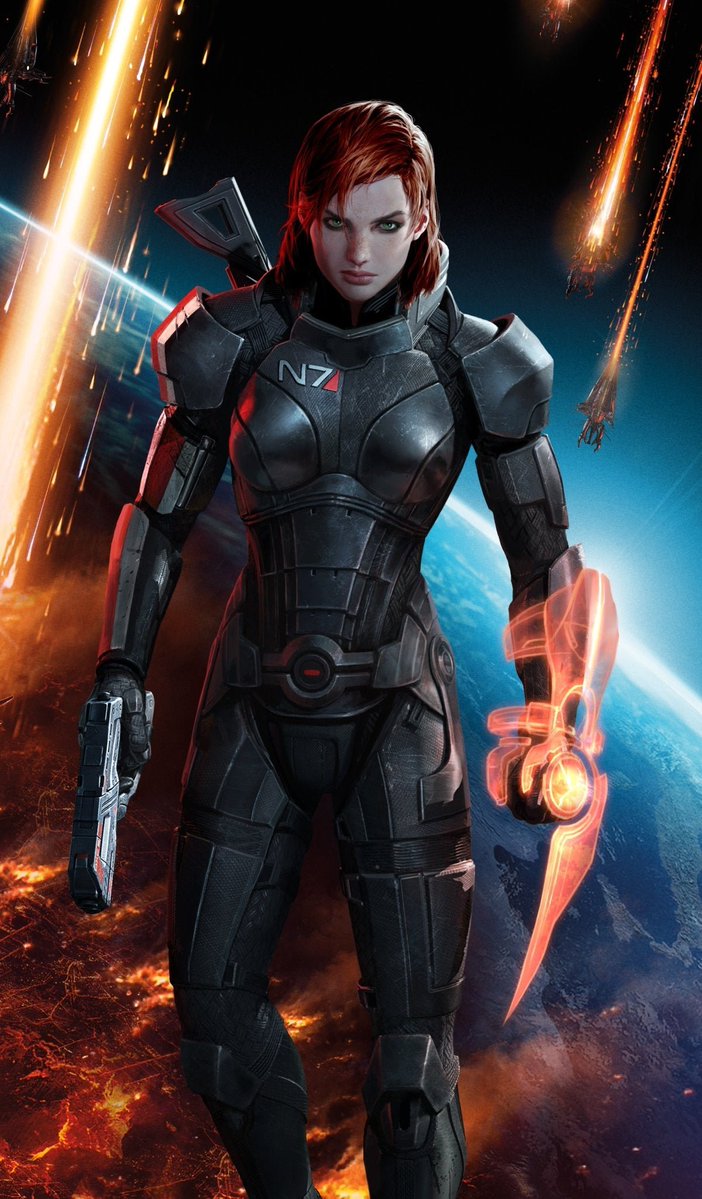 Female Commander Shepard here is sending multiple different positive signals, but one of them is "I will make strong babies for you". If you take the breasts and the hips away it will look worse because it will essentially look like a small, weak man.