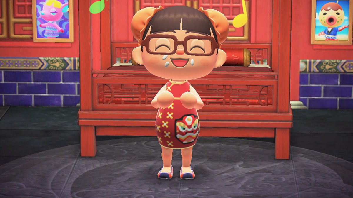 SilviaWayne2's tweet photo. NEW: Chinese New Year Cheongsam - Lion Dance (Red Version) #AnimalCrossing #ACNH #NintendoSwitch #ACNHModel #ACNHDress https://t.co/pO5KbWnwvz