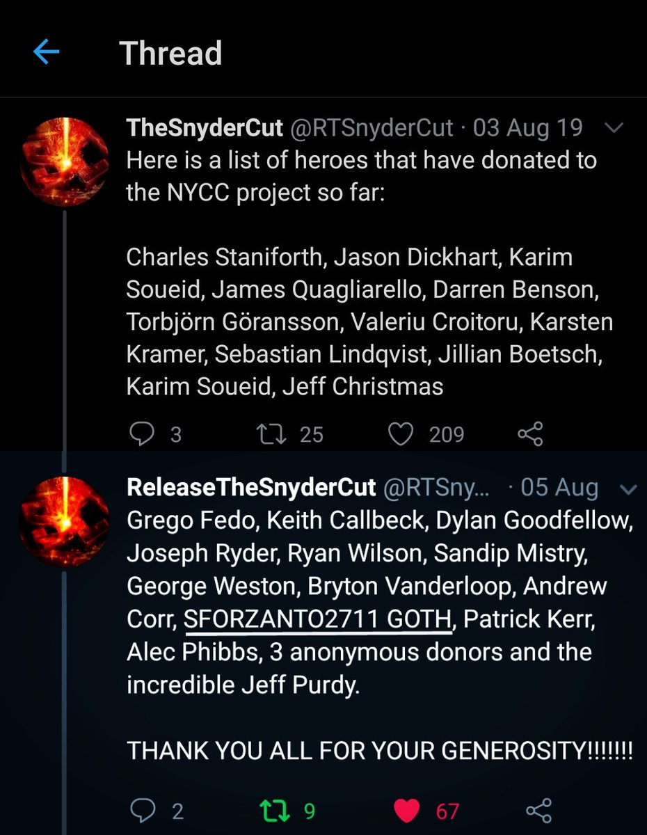 [THREAD] YOU GOT MY SUPPORTS My 2 yrs on  #ReleaseTheSnyderCut started from I want  #WonderBat so I supported whatever from  @RTSnyderCut It's great to support  #AFSP for Zack & Autumn.05 AUG 2019 I started from NYCC project #ZackSnydersJusticeLeague #TheSnyderCut #UsUnited 
