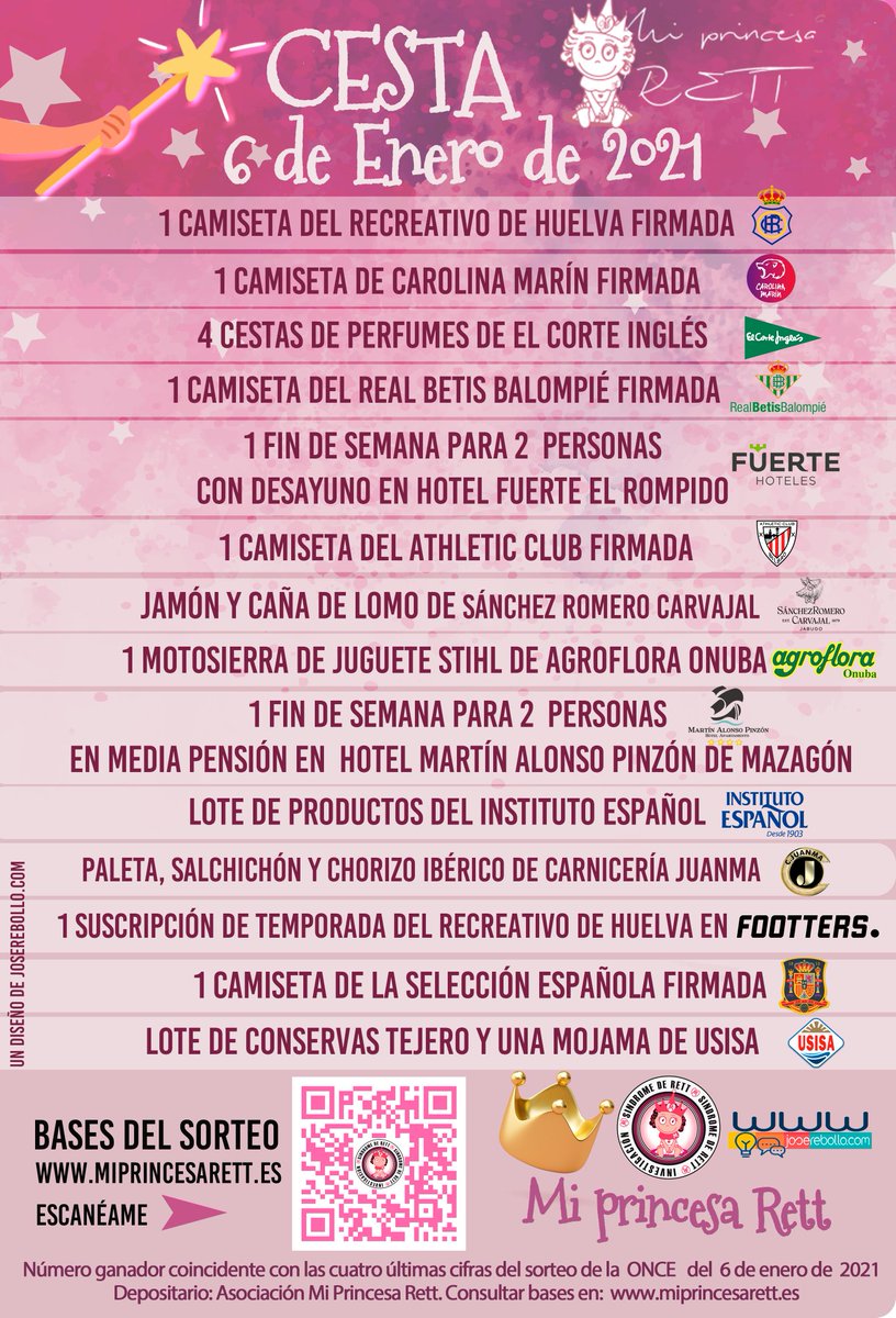 Meteohuelva's tweet photo. Me vais a permitir de nuevo que me salga de la meteorología para pediros apoyo en nuestra lucha contra el Síndrome de Rett, la enfermedad de mi hija Ariadna. Espero que la cesta de Navidad sea lo suficientemente atractiva porque #TuAyudaEsNuestraMagia ¿Podéis retuitear?Gracias 😘 https://t.co/S5jyfIfrzu
