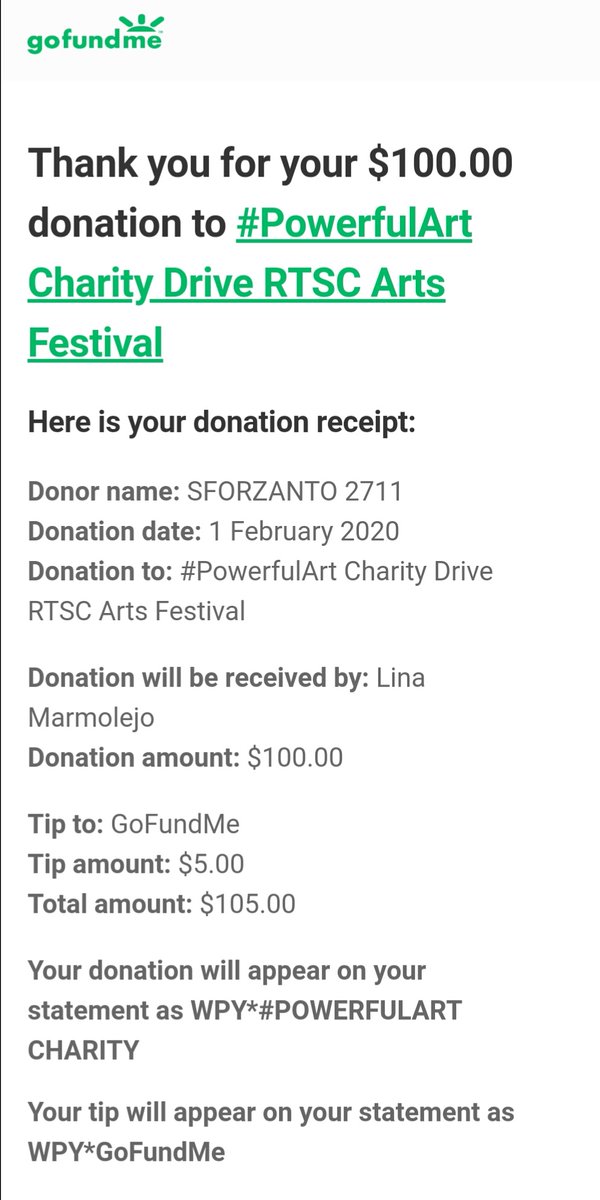 01 FEB 2020I supported  #PowerfulArt Charity event which run by  @LinaDep I also see the updates from spending this fund from time to time. I'm glad to be small supporter of this beautiful project. #ReleaseTheSnyderCut #ZackSnydersJusticeLeague #TheSnyderCut  #UsUnited 