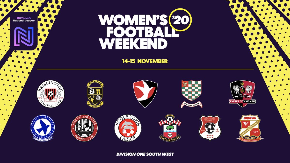 A big #FAWNL shout out to our Division One South West clubs over #WomensFootballWeekend <a href="/BrislingtonLFC/">Brislington LFC</a> @BAWomenFC @CTLadies <a href="/cheshamutdlfc/">Chesham United FC Women</a> <a href="/ExeterCityWFC/">Exeter City Women FC</a> @larkhallALFC <a href="/PooleTownLadies/">Poole Town Ladies FC 🐬⚽️</a> <a href="/SotonWomensFC/">Southampton Women's FC</a> <a href="/SouthamptonFC/">Southampton FC</a> <a href="/SwindonTownWFC/">Swindon Town Women Football (C)lub</a> #WeAreNational