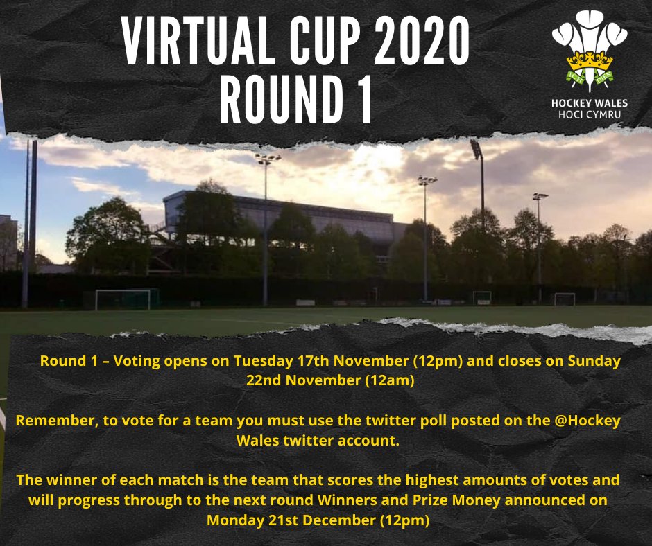 HockeyWales's tweet photo. Not long now until the Virtual Cup! 🏆

Remember the winner of each match is the team that scores the highest amounts of votes on each games Twitter poll. 

First round games starting from 12pm on Tuesday 17th November. 

Good luck everyone!

#WelshQuaranTeamCup https://t.co/f3bjNQbN3n