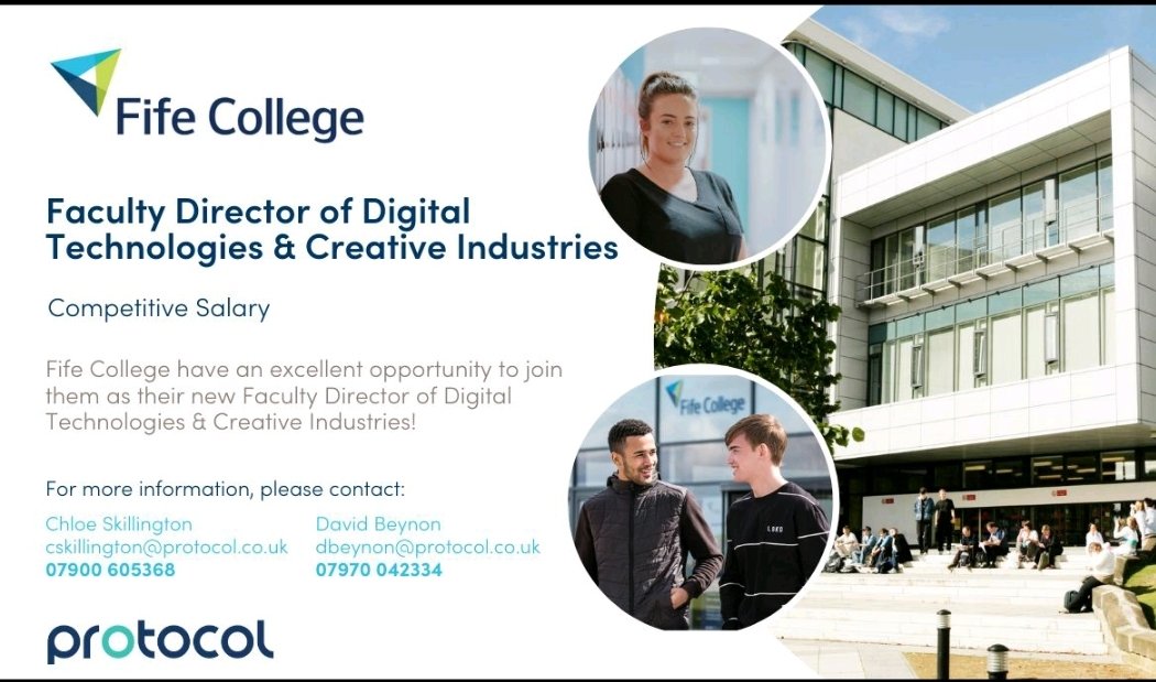 HawkerIain's tweet photo. Great opportunity to join our team @fifecollege at an exciting time as we plan our new £90m+ Dunfermline campus #opportunity #hiring #careers #jobs #joinourteam #recruitment #infife Please RT https://t.co/JJ5EPUvWCa
