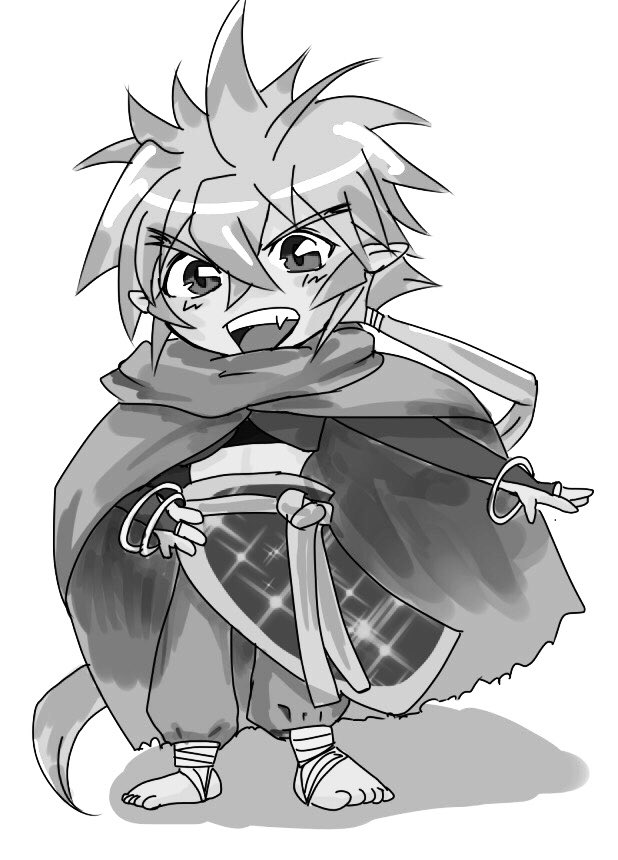 びんじょう モノクロにしてかっこいい絵が!!!ない!!!!! #絵をモノクロにするとかっこいい 