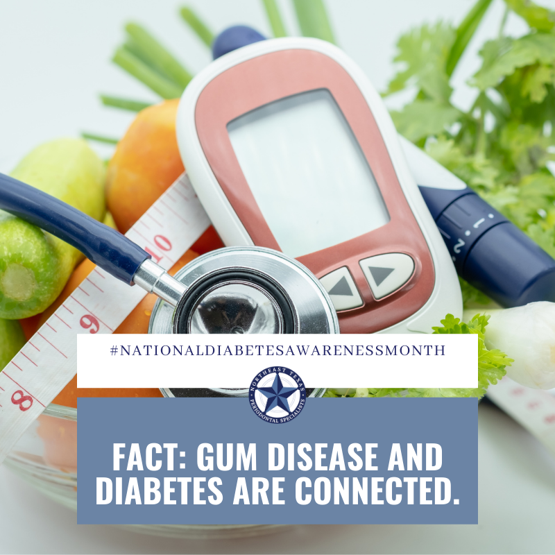NETexasPerio's tweet image. Did you know November is National Diabetes Awareness Month? If we control gum disease, it helps in controlling diabetes…and if we control diabetes, it helps in controlling gum disease. It’s all connected! ow.ly/wf2f30rg9WR