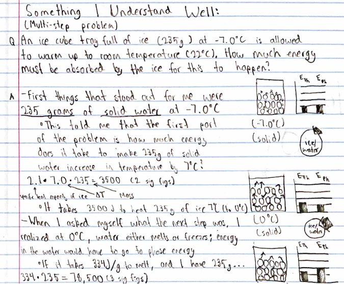 Two different students, one says they understand multi-step specific heat capacity calculations, the other says they do not. What similarities and differences do you notice? What does it mean to understand?  #michichem20  #reflections