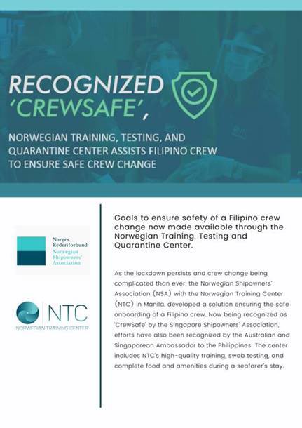 Rederiforbundet's tweet photo. NSA crew quarantine process at Manila Marriott is now “CrewSafe” as a result of the audit done on the facility and its processes ⁦@erlendgrimstad⁩ ⁦⁦@ntcm360⁩ ⁦@hsolb⁩ #crewchange #crewsafe https://t.co/d5g2zKl1IA