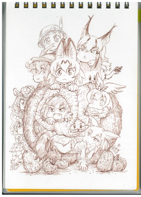 #皆さん線画と塗った後を見せてください 