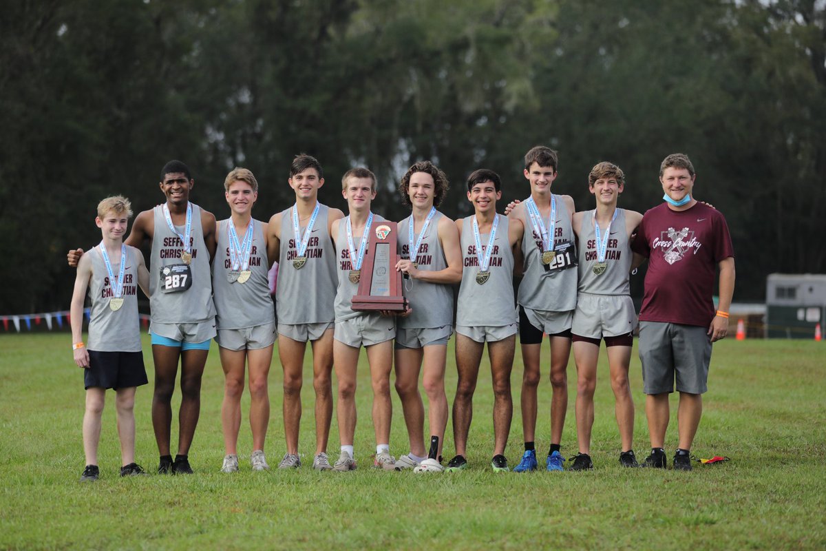 flrunners's tweet photo. Back-to-back 1A team state champions! 

@ScaCross boys &amp; @OakHallXC girls defend their team state titles this morning at Appalachee Regional Park! https://t.co/NmmTRZaOEz