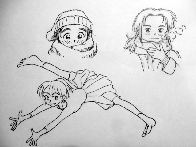 #皆さん線画と塗った後を見せてください
最近は娘の幼稚園時代のらくがき帳の余りページに描いてます。しみったれなので。
塗った後は…えー、メディア欄見てください(ひでえ) 