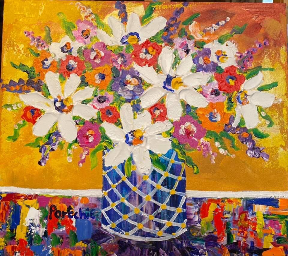 IamPortchie's tweet photo. Sunday afternoon flowers 400 mm x 450 mm unframed. Available /Beskikbaar @IamPortchie #portchie #art https://t.co/hHMdprirHH