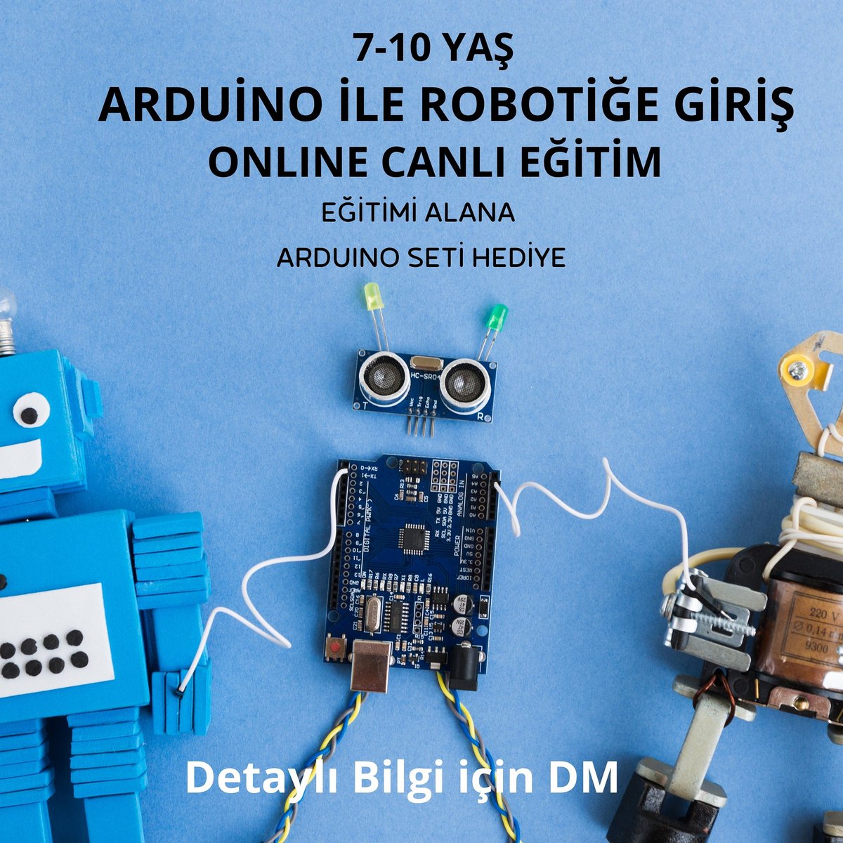 Minik takipçilerimin ve velilerinin beklediği eğitim 23 Kasım Pazartesi Başlıyor! Arduino ile Kodlamaya sağlam ve güzel bir başlangıç yaparken hem eğlenip hem de yaptıkları projeler ile övünecekleri eğitim ayağınıza geliyor 😁#Arduino #arduinokursu #arduinoegitimi #robotikkodlama