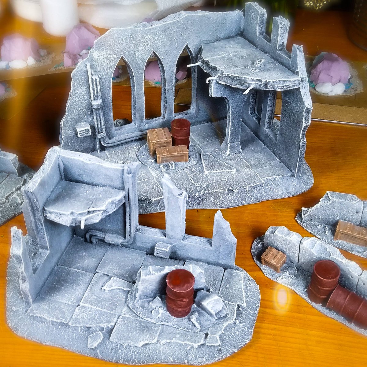 ArtJeremiah's tweet photo. A glamor shot of some work in progress ruins. They have been slow going but I'm loving the progress.
#buildingterrain #terrainbuilding #makingterrain #terrainmaking #craftingterrain #terrain #warhammer40k #40k #40kterrain #wh40k #wh40kterrain #wargamingterrain #diorama https://t.co/opc4Sg8afx