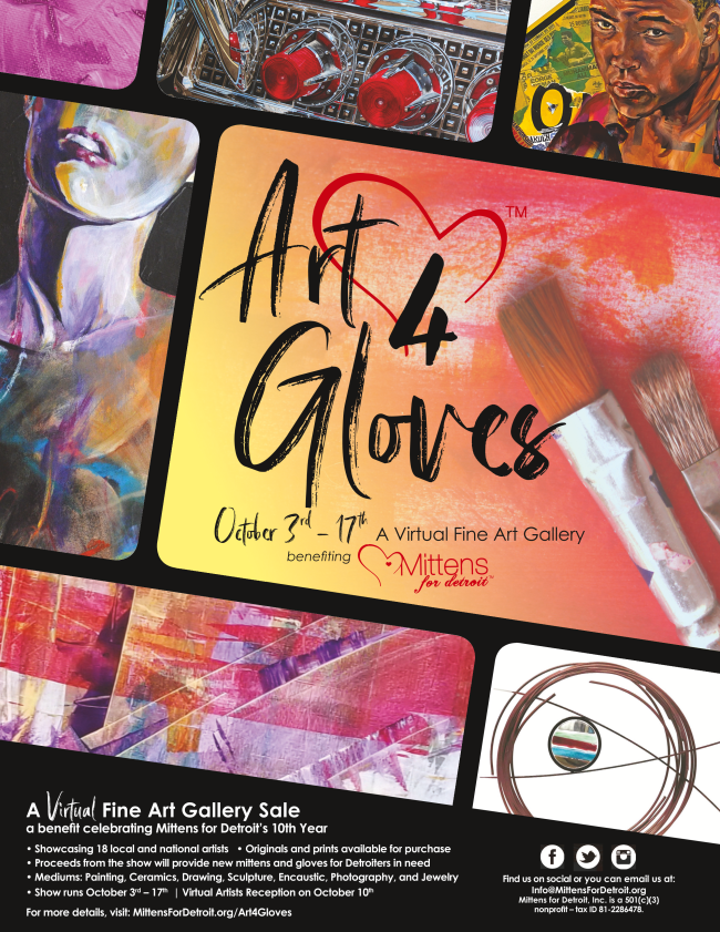 #Art4Gloves is almost over - 11/16! Visit this virtual fine art gallery today, make a purchase, and you'll be funding new mittens and gloves for #Detroiters!  #artcollectors #purchasewithpurpose #interiordesigner #holidaygifts #detroit #artgallery #dogood conta.cc/3poVqw5