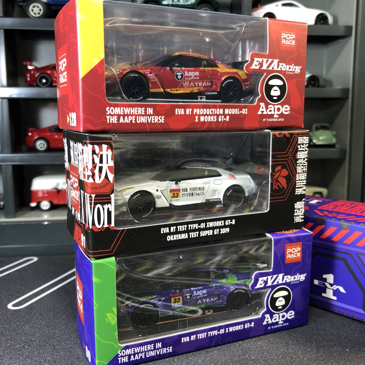 POP RACE MINI GT AAPE EVA 日産 GT-R R35 POP RACE MINI GT AAPE EVA