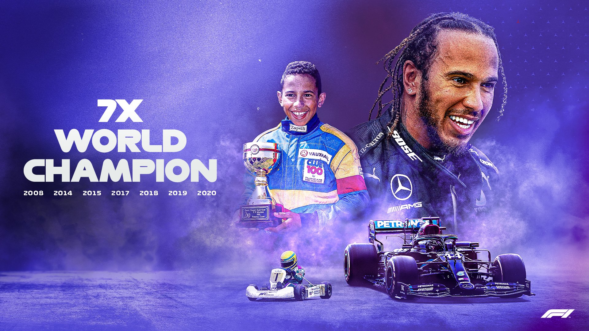 Image result for Image of Lewis Hamilton with 7WDCs