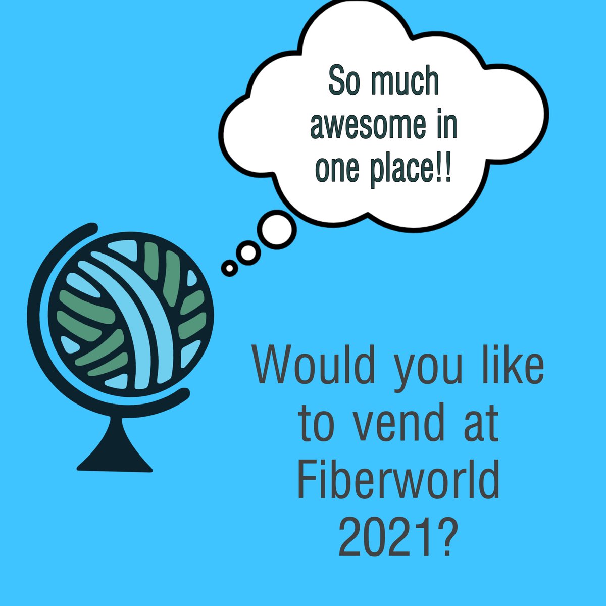 fiberworldshow's tweet photo. Are you a creator of fabulous things?  Would you like to share YOUR awesome with the Fiberworld community? Vendor applications open TODAY for the 2021 Fiberworld Marketplace!  Head over to the FW website for more information. https://t.co/RFe1qPisG6