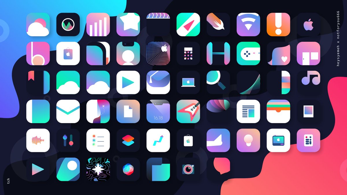heysyemeh's tweet photo. have finished creating icons for the ios default apps, are there icons that are missed or even excess? 😅
this theme will be called #tch 
cc @notforyou666 🔥 https://t.co/ggC5I1rEzU