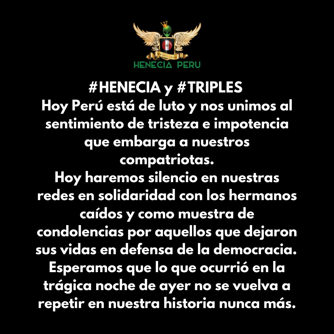 KHJHeneciaPeru's tweet photo. #LutoNacional
#PeruLivesMatter
#PeruvianLivesMatter https://t.co/kggosifA6U