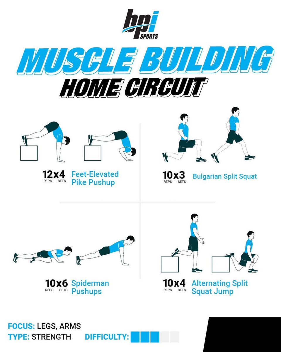 bpi_sports's tweet photo. #Repost @bpi_sports
・・・
We’re bringing your favorite workouts home! Make sure you tag us in your #stayhome workouts for a chance to be featured on our Instagram page and win some daily prizes! 🔥🔥 Check out this super #musclebuilding circuit powered by #BestCreatine https://t.co/omH4WlqfdA