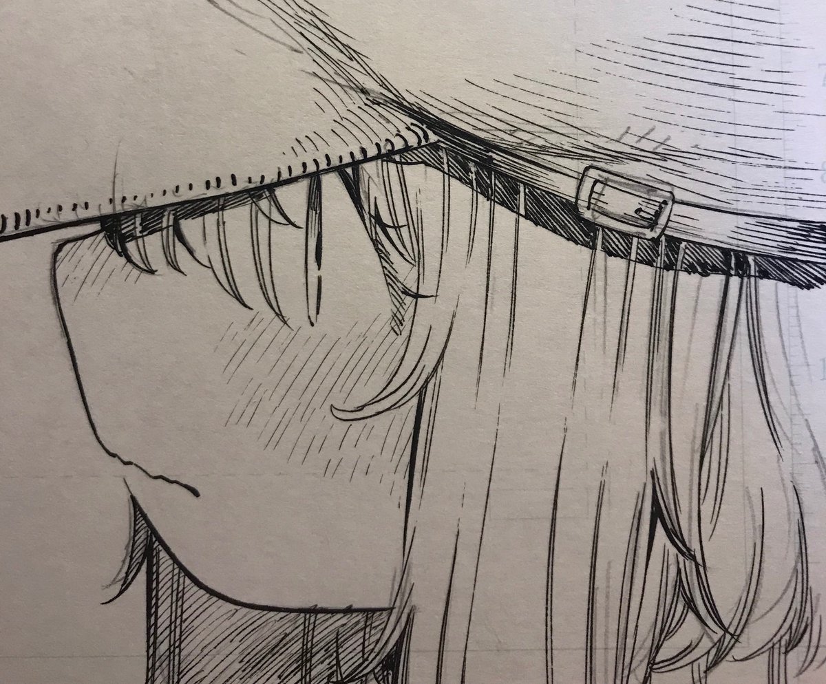 ペン入れ中の顔たち 肋兵器の漫画