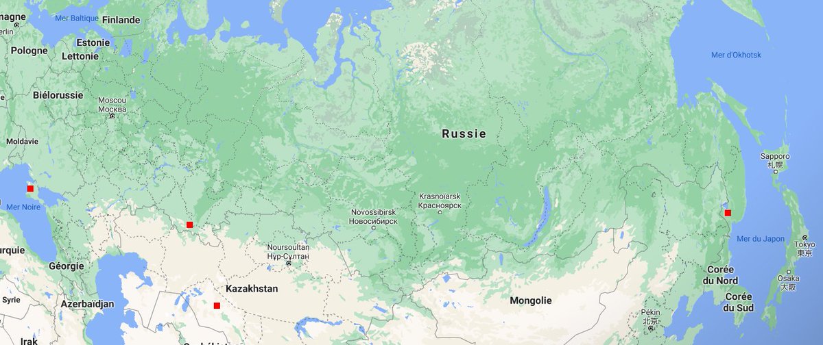 Tout comme la navette américaine, Bourane disposait d'aéroports de secours en cas d'urgence. Outre Baïkonour, Bourane pouvait aussi atterrir à côté de Simferopol en Crimée, de Dombarovski au sud de la Russie, ou de Léninskoïé, dans le Kraï du Primorié, en Extrême-Orient.