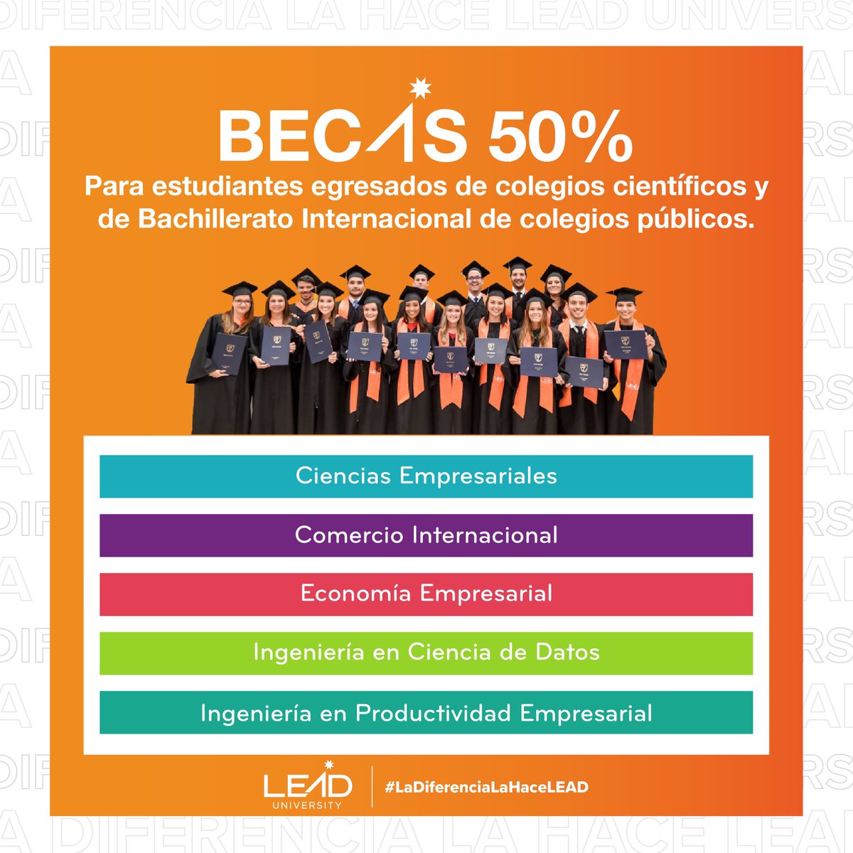 ULeadCR's tweet photo. En LEAD University contamos con becas de 50% para todo graduado de Colegio Científico y de Bachillerato Internacional de Colegio Público en cualquiera de nuestras carreras. #LEADorFollow
📌 Para más información: https://t.co/thqizmg9qN https://t.co/Z8RzepNClO