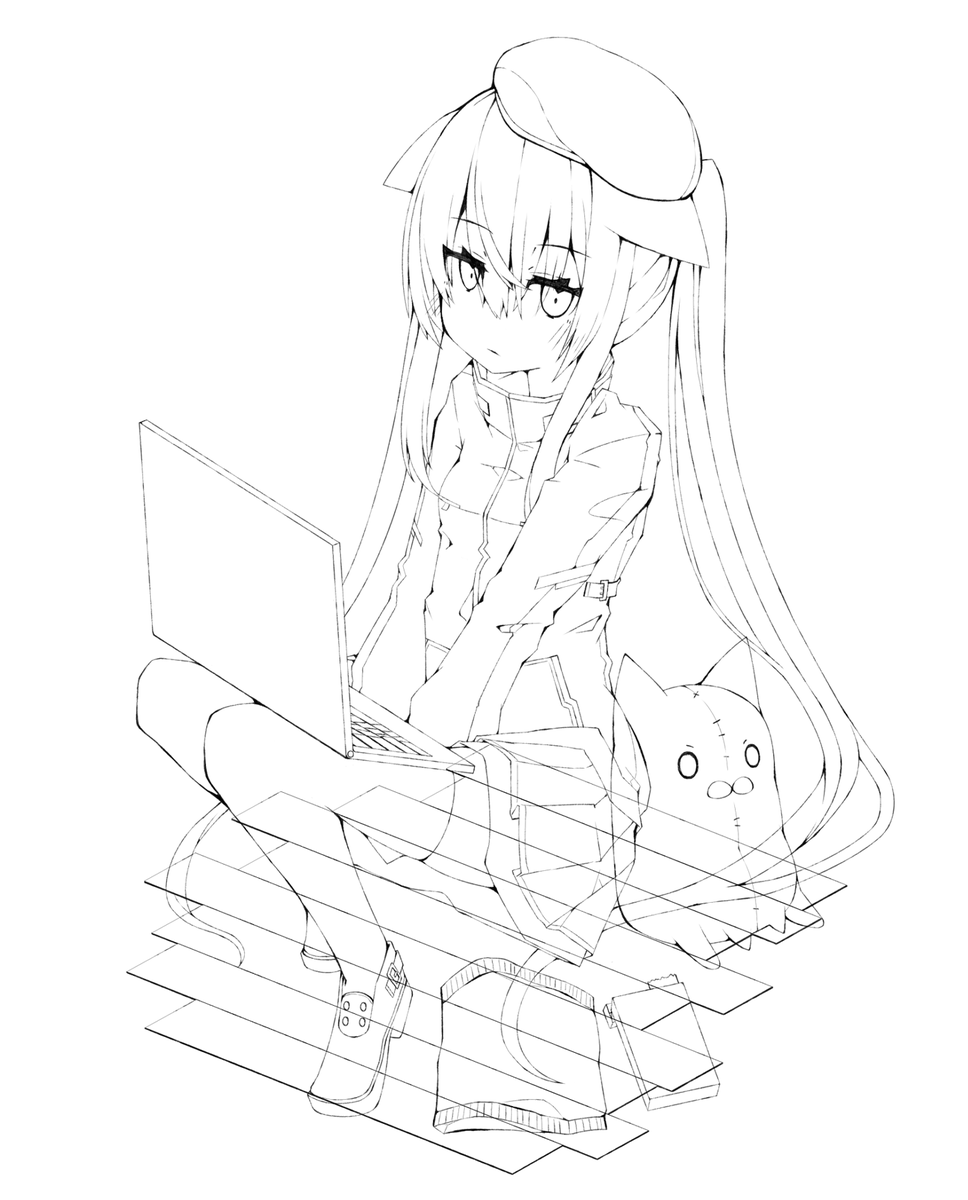 #皆さん線画と塗った後を見せてください
ふむ…?? 