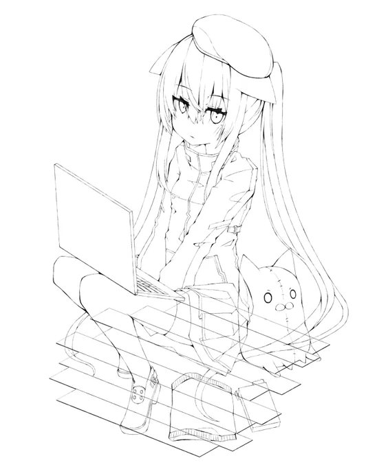 #皆さん線画と塗った後を見せてください
ふむ…?? 