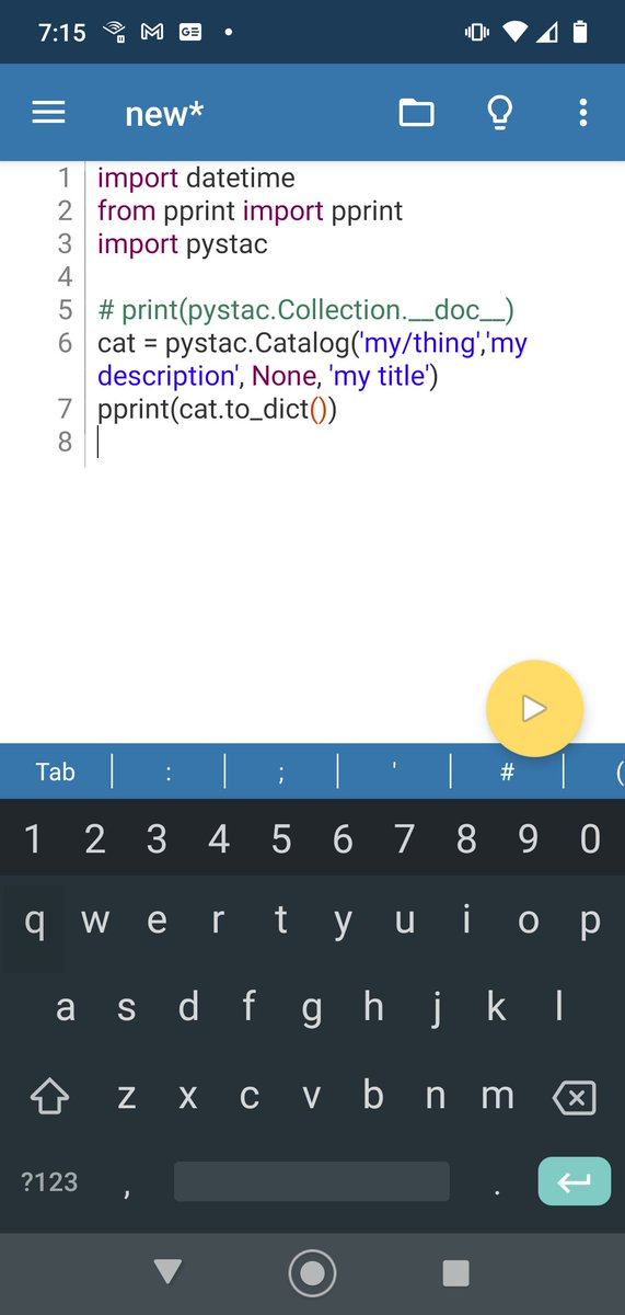 kurtschwehr's tweet photo. The kids are up and destroying my brain with non-stop singing and narration. So I am hiding for a few trying #pystac in python on my Android phone https://t.co/18wY1GSGrA