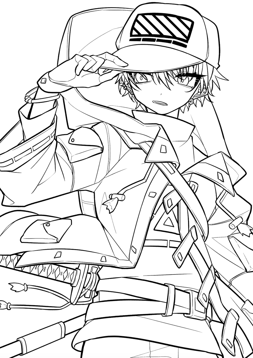 #皆さん線画と塗った後を見せてください 