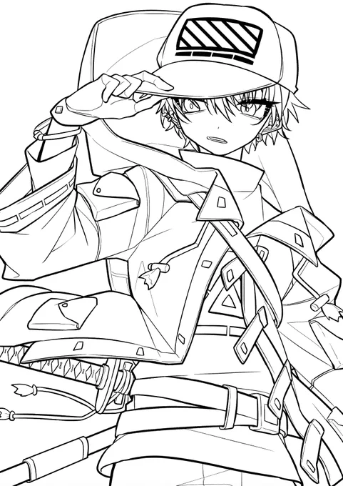 #皆さん線画と塗った後を見せてください 