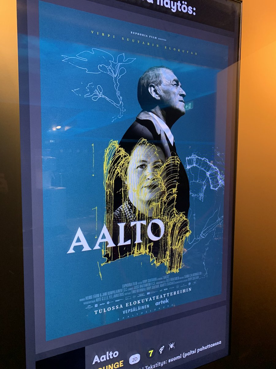 magalaal_'s tweet photo. Olen käynyt suht lyhyen ajan sisällä neljästi leffassa, ja joka kerta on turvavälit toimineet todella hyvin. Tänään herkkä ja hieno #Aalto -elokuva kruunasi sunnuntain. Kunnon tietopaketti Aalloista, paljon inhimillisyyttä mukana myös😍 Kiitos @SuutariVirpi https://t.co/O9793Jsvm7