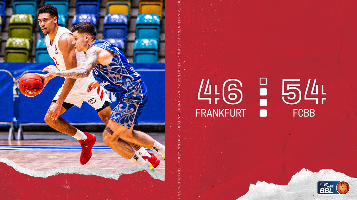 FCBBasketball's tweet photo. Q3 | 46-54 | #FRAFCBB

Wir gewinnen das dritte Viertel 26:12 und gehen so mit einer Acht-Punkte-Führung ins letzte Viertel.

Topscorer 🎯 @paulzzip mit 16 Punkten dazu 6 Rebounds.

#FCBB #FCBBlive #FCBBTogether #BBL 

📸 Reckmann https://t.co/K7zRo34fSL