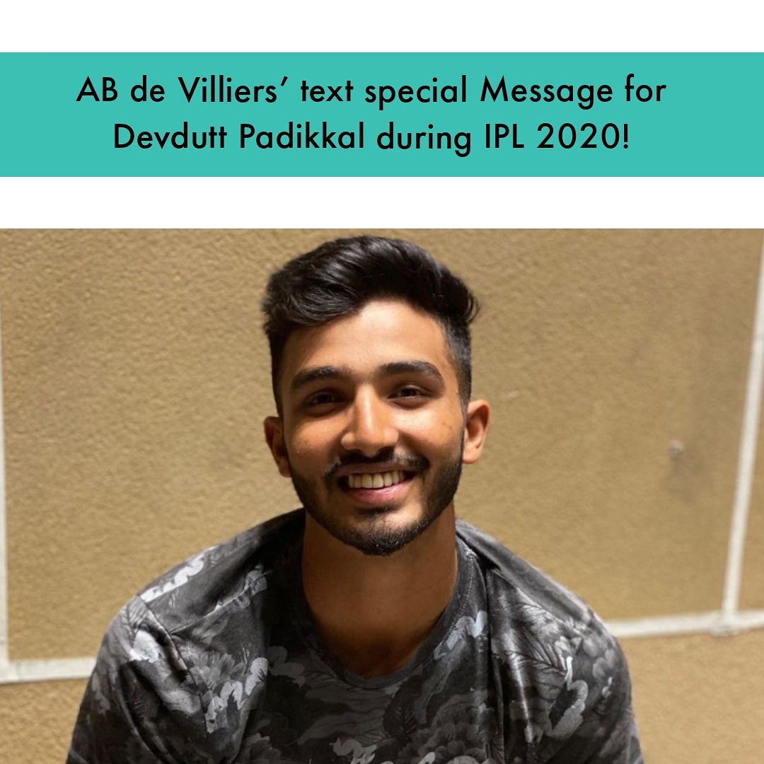 ElanFeed's tweet photo. Devdutt Padikkal recalls a special text message from RCB teammate AB de Villiers after the match against Mumbai Indians in IPL 2020. 👀🏏 Read on to know more.

https://t.co/JeC9BD3j19 https://t.co/8rfDk45tKF