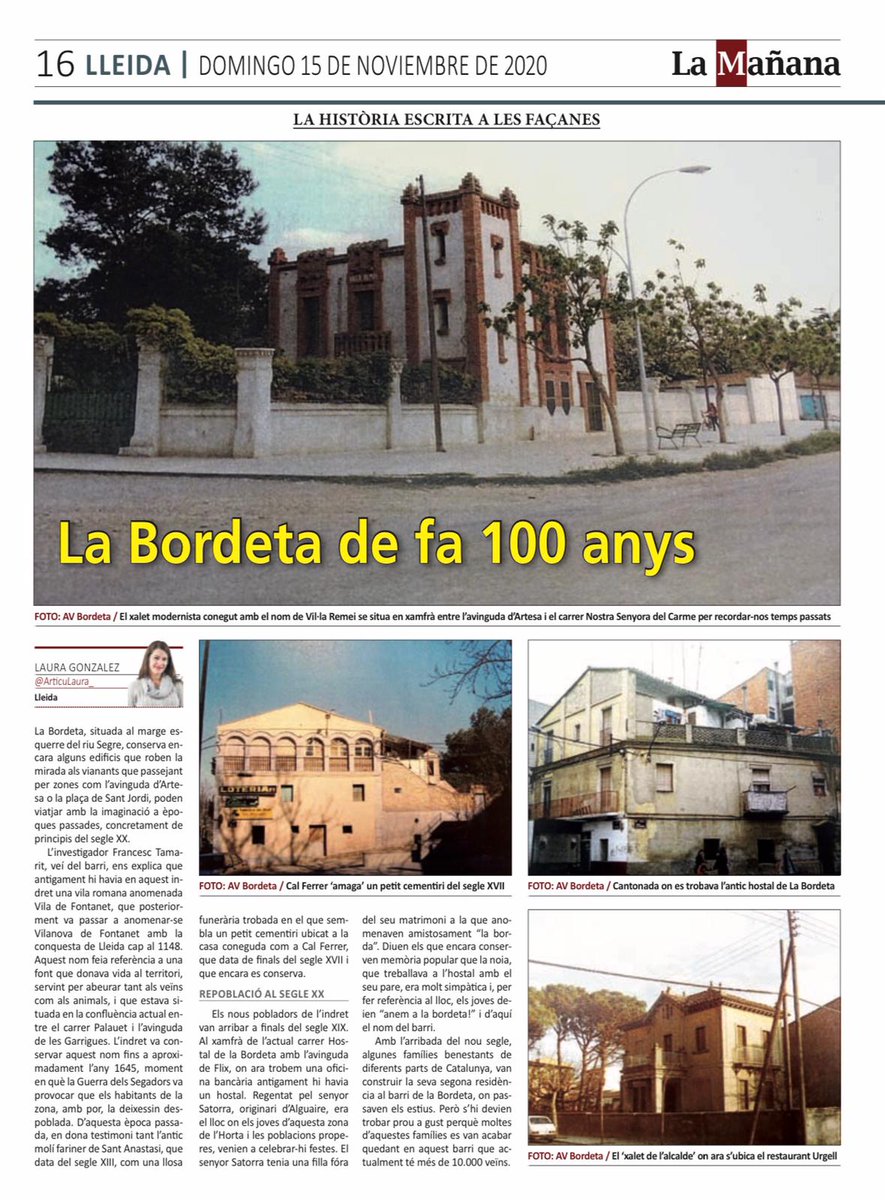 Novadmi_'s tweet photo. Sempre es un plaer llegir i sentir a @ArticuLaura_ i avui més quan ens parla del barri, d'història i apareixi la nostra oficina.
#Lleida #Lleidatanament #LaBordeta #VilaRemei #Novadmin
#Administraciodecomunitats https://t.co/AN8WDylSqs