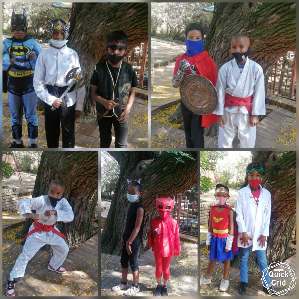 TambotiePrep's tweet photo. #CivviesDay #SunflowerFund #charity2020 #education 
We had so much fun dressing up as warriors. We salute everyone fighting for their health. 💜🌻🌻 https://t.co/ciX75AGNYc