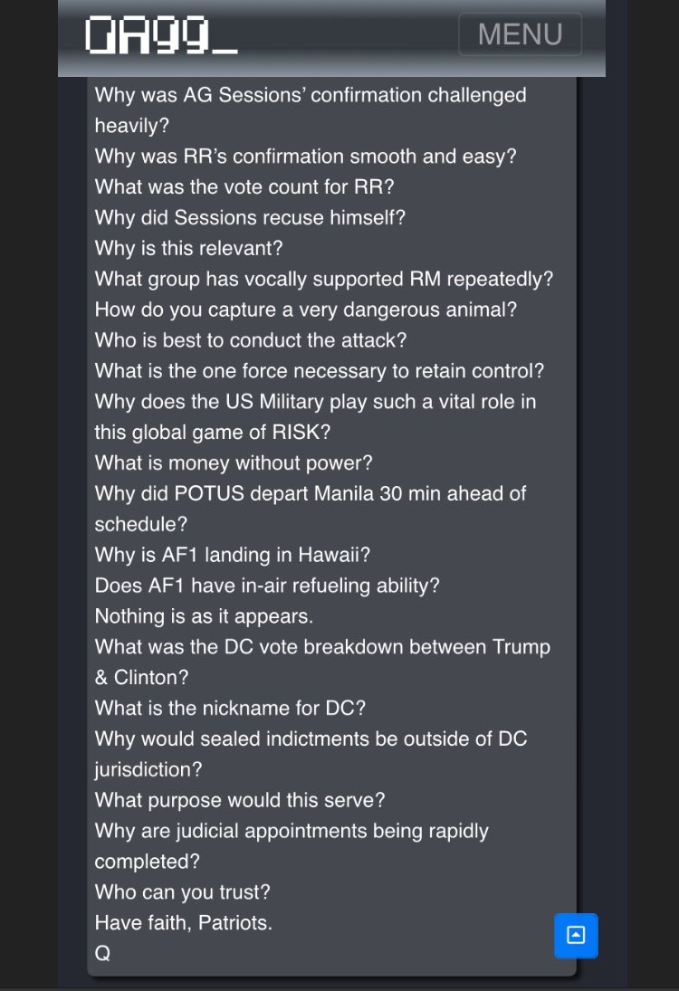 “Guess what starts Monday?” 0151 hours 10:01 / 2203 hours 151 - 🚨3 Year & 1 Day Delta🚨 “How do you capture a dangerous animal?” “Why would sealed indictments be outside DC?” “Have faith, Patriots” Onto 2203...