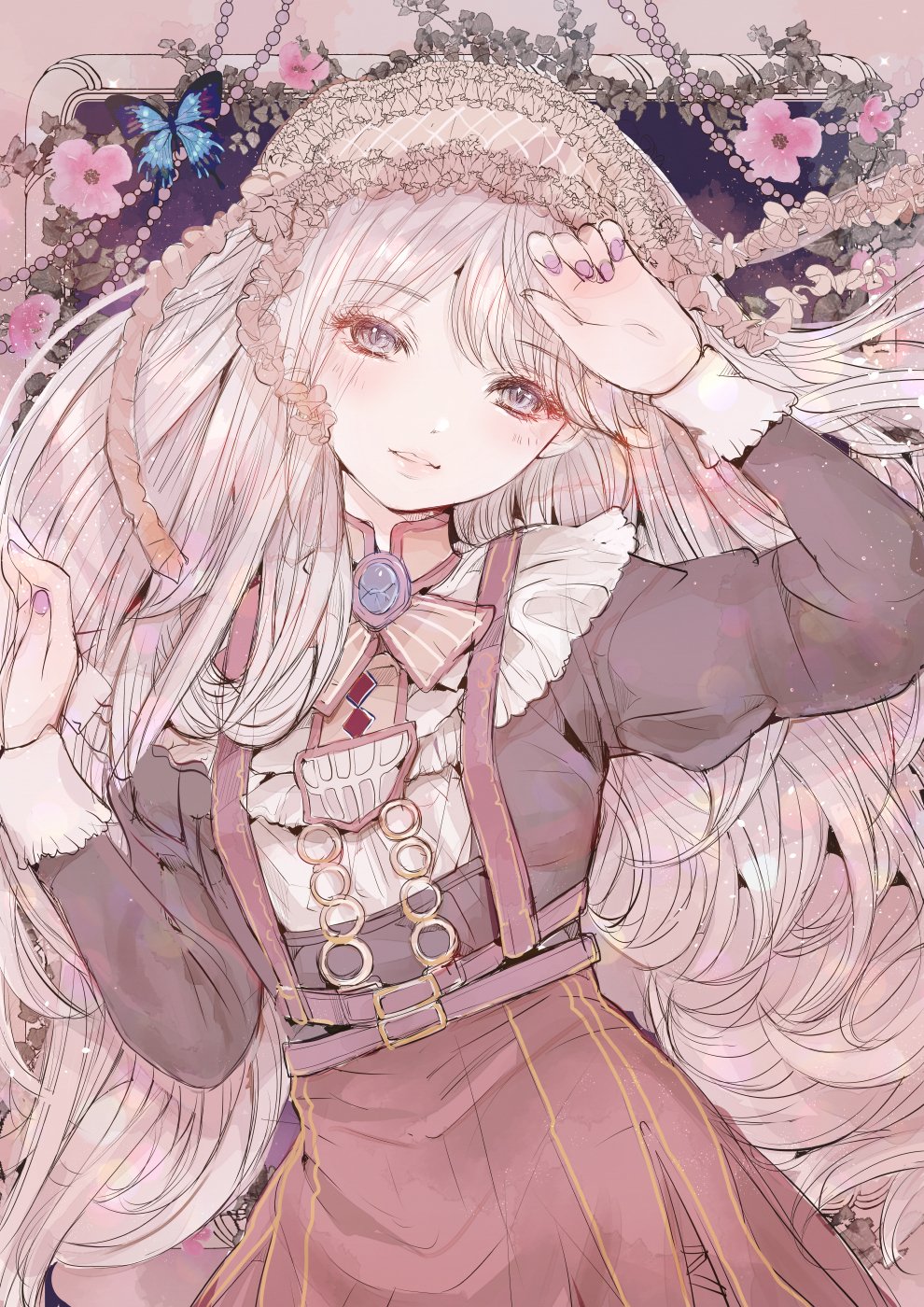 こもりひっき 幻想少女絵 Twitterren 夜の園 ペン画 水彩画 デジタルイラスト 蝶やつたなど幻想的な秋の夜のイメージで 創作女子を描きました 水彩で季節の少女たちをテーマに 描いているシリーズのオリジナルイラストです Illust ガールズイラスト